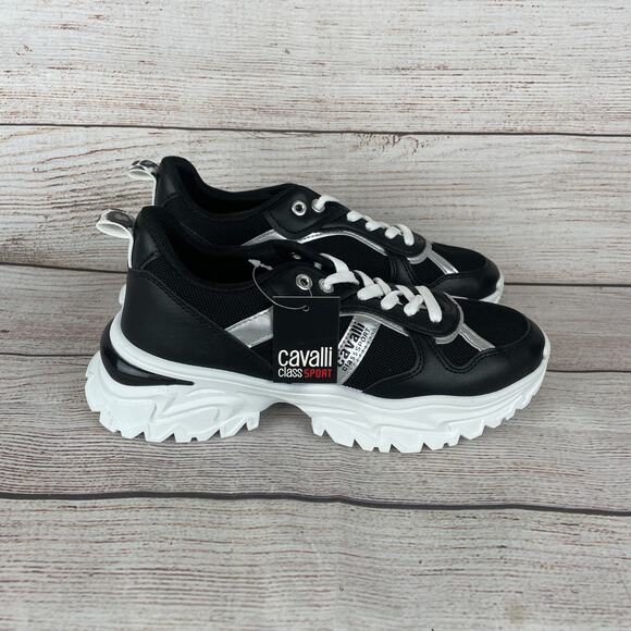 Cavalli Class Sport S23-S00CW8643 Womens Size EU 39 US 6.5 Sneakers Black - Picture 5 of 11
